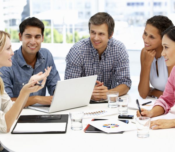 Mixed group in business meeting